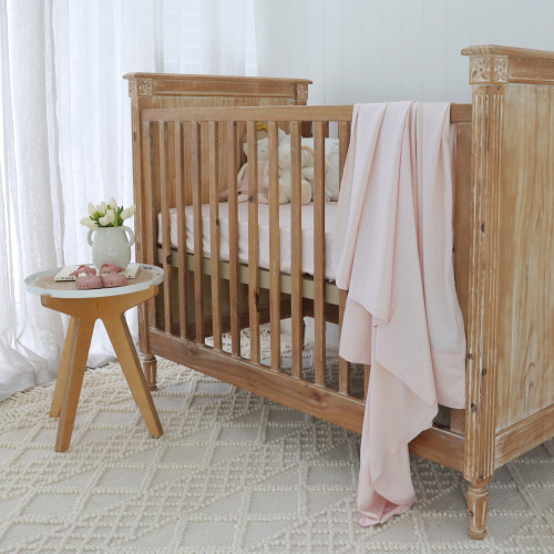 Pink Bamboo Cot Sheet 1