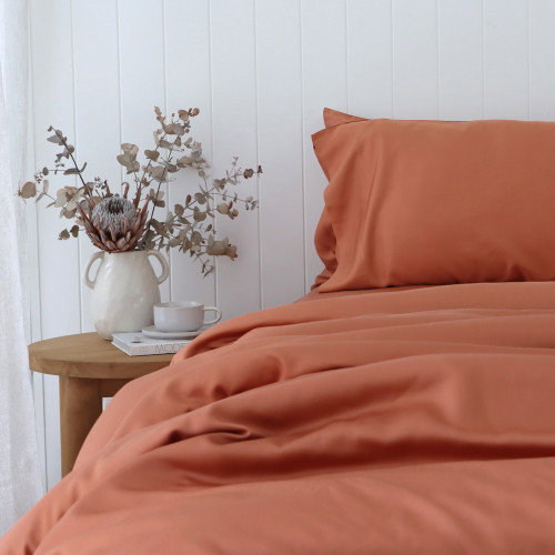 Terracotta Bamboo Quilt Cover 1