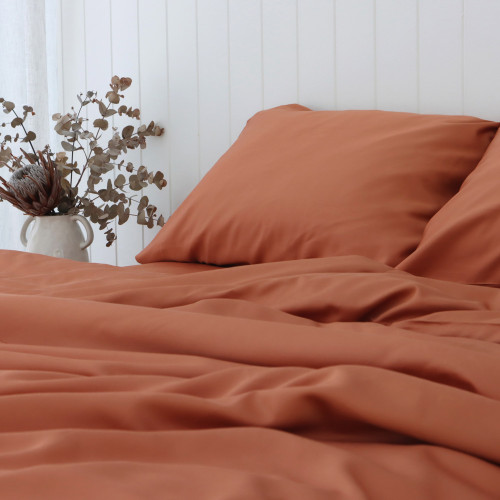 Terracotta Bamboo Quilt Cover 2